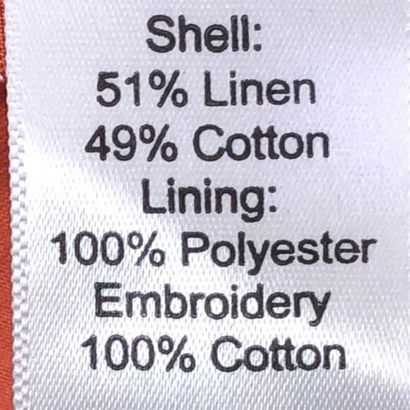 Coldwater Creek Embroidered Open Front Linen Jacket L Green Rust Blue - Picture 3 of 5